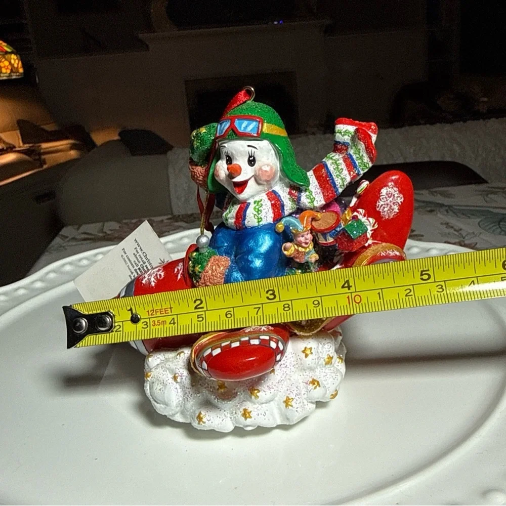 Christopher Radko Flying Frosty Airlplane Ornament 2002 Pilot Gift New Vintage
